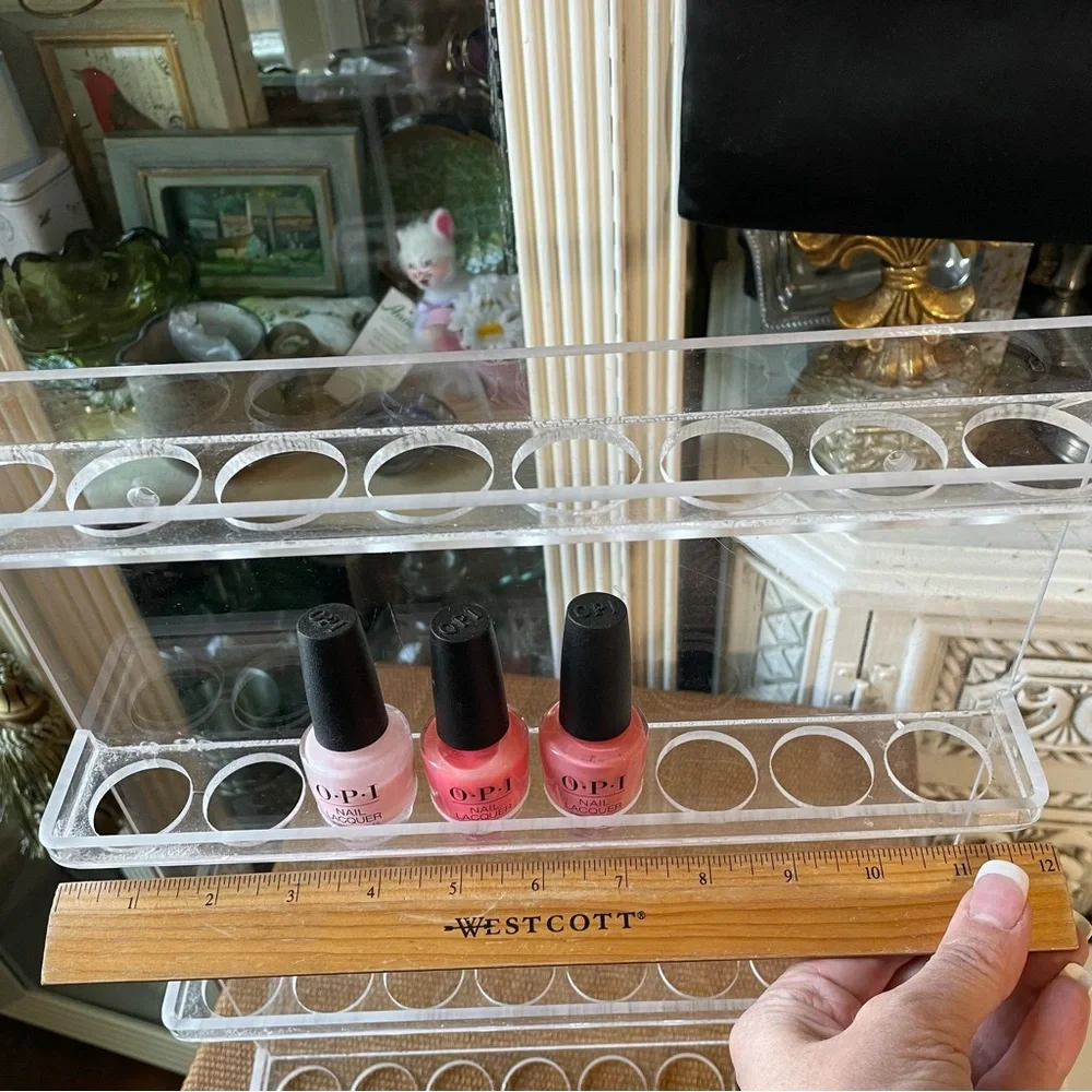 Vintage Lucite Nail polish display storage rack wall mount